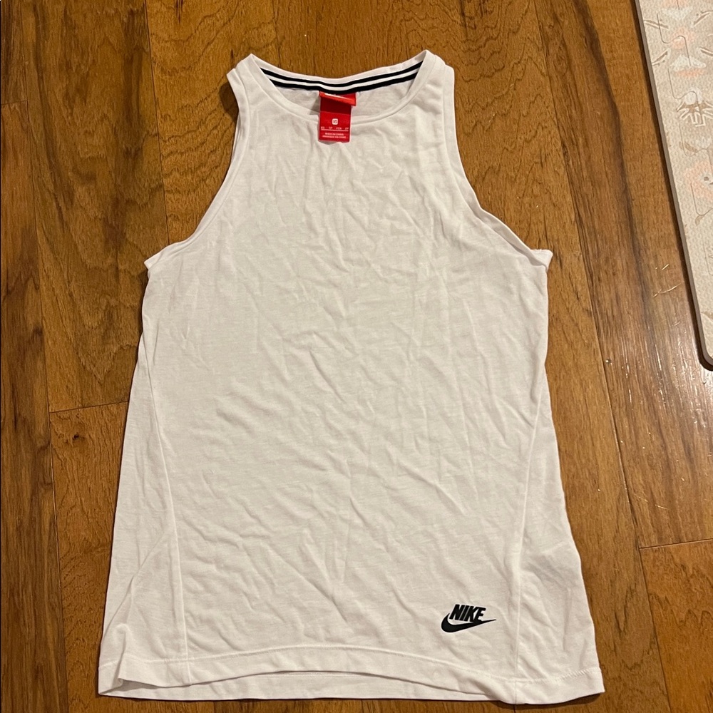 Nike White High Neck Tank‎ Top